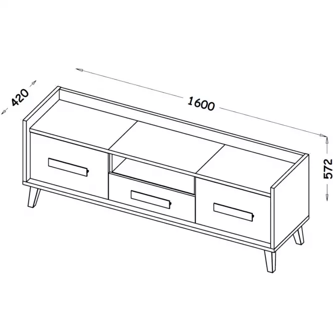 TV stolík W7 Werso Riviera/Biely/Antracyt,3
