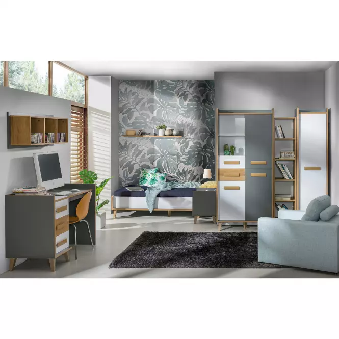 Písací stôl W8 Werso Riviera/Biely/Antracit,8