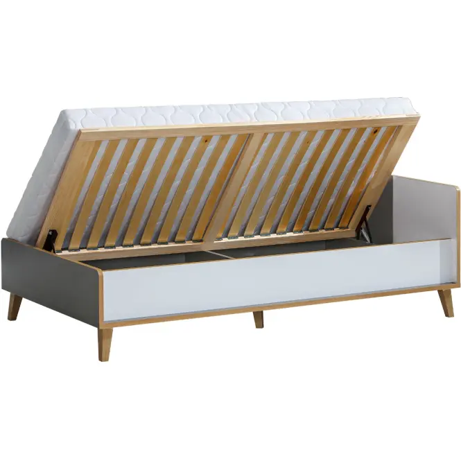 Posteľ s úložným priestorom W10 Werso Riviera/Biely/Antracyt,2