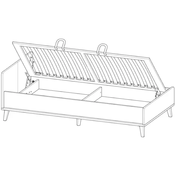 Posteľ s úložným priestorom W10 Werso Riviera/Biely/Antracyt,3