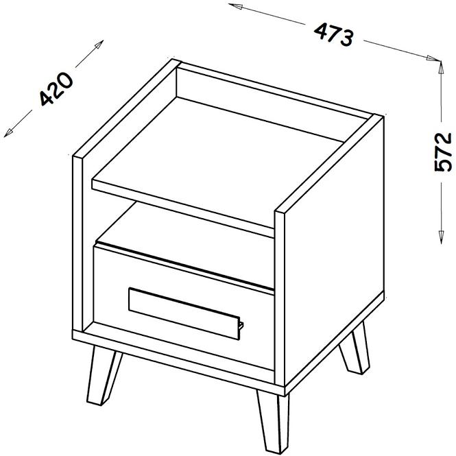 Nočný stolík W11 Werso Riviera/Biely/Antracyt