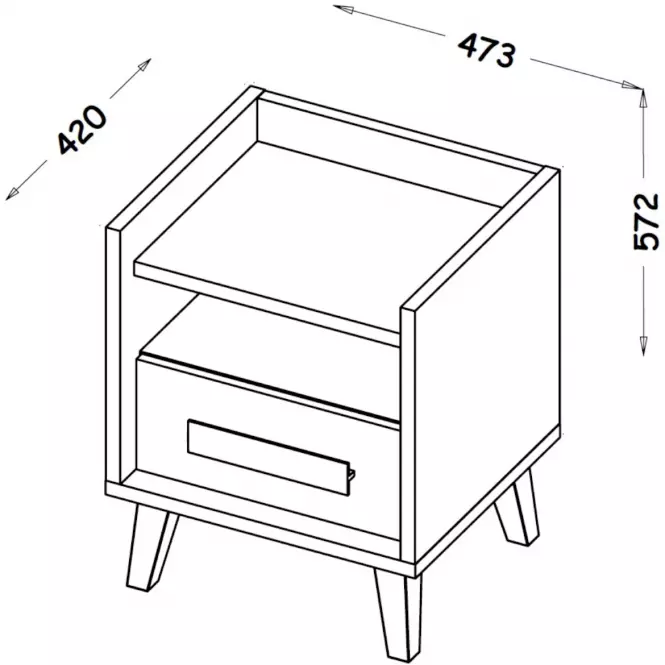 Nočný stolík W11 Werso Riviera/Biely/Antracyt,2