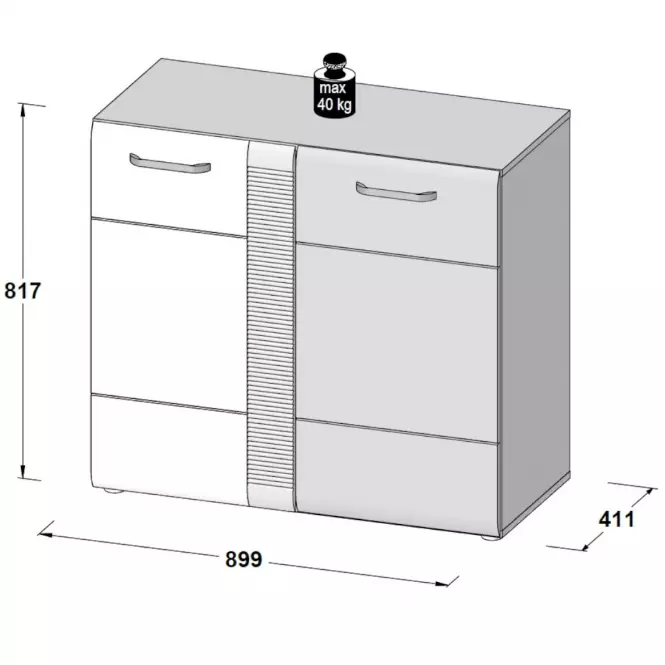 Komoda Locarno  2D LCRK221-N92,3