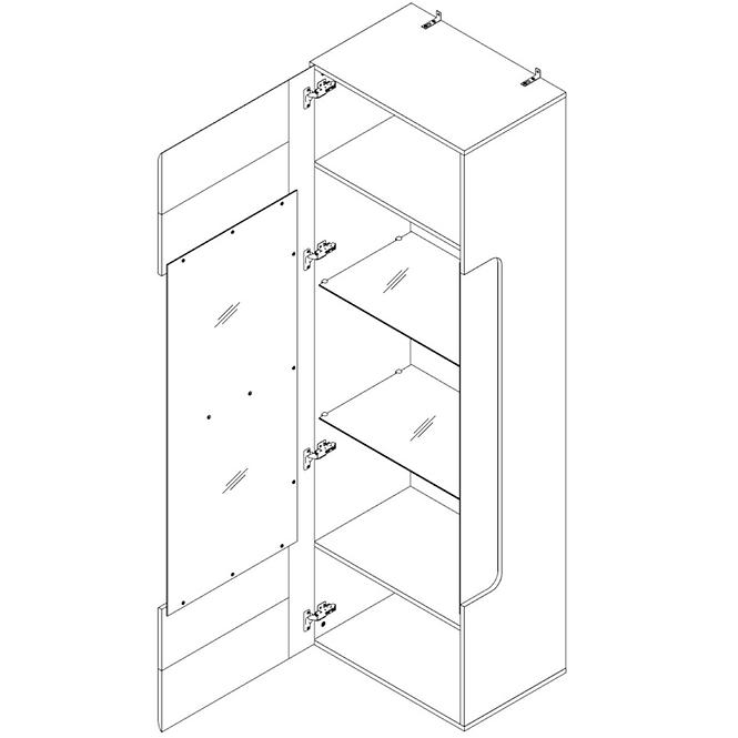 Vitrína 1D Locarno  LCRV711l-N92