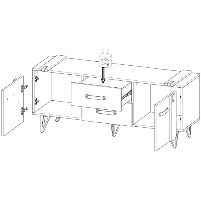 TV stolík Lofter LO7 Dub,3