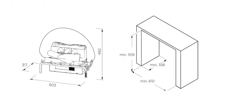 Elektrická krbová vložka Revillusion 1400W,2