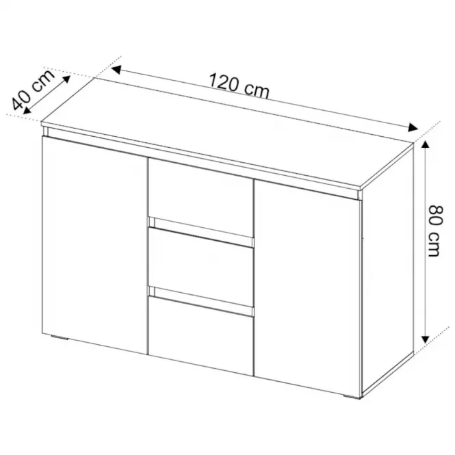 Komoda Luiza 2D3S Wotan