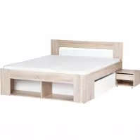 Posteľ 160 Nočný stolík 2ks. 2SMilo 09 Dub Sonoma 3D/B