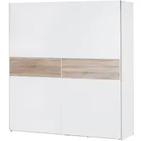 Skriňa s posuvnými dverami Wenecja 01 183cm – biela/dub sonoma
