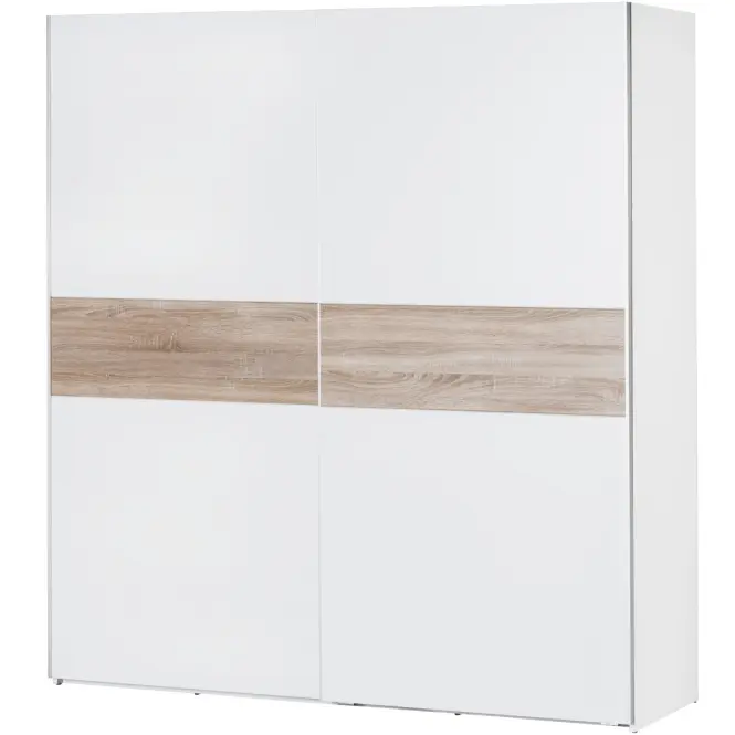 Skriňa s posuvnými dverami Wenecja 01 183cm – biela/dub sonoma