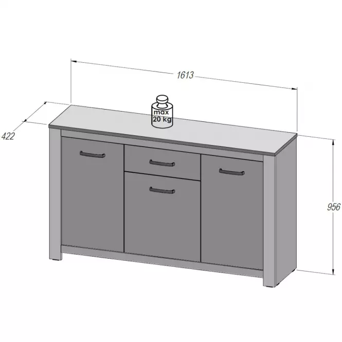 Komoda 3D1S Havanna HVNK232-D67