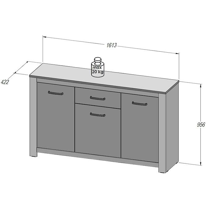 Komoda 3D1S Havanna HVNK232-D67