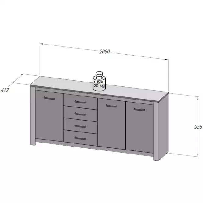 Komoda 3D4S Havanna HVNK341-D67