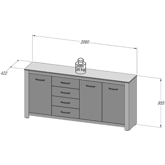Komoda 3D4S Havanna HVNK341-D67