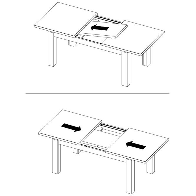 Rozkladací stôl Havanna 160/206x90 cm Staromodny dub