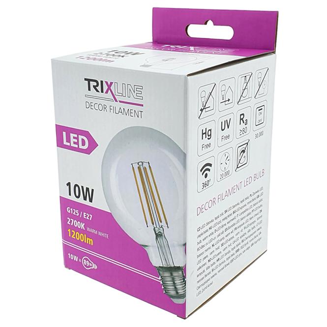 Žiarovka LED 10W E27 TRIXLINE  DECOR FILAMENT G125 2700K