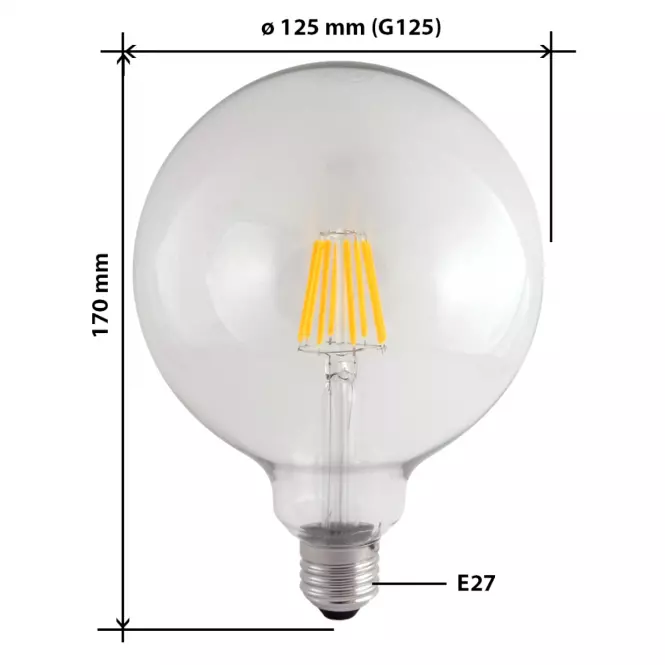 Žiarovka LED 10W E27 TRIXLINE  DECOR FILAMENT G125 2700K