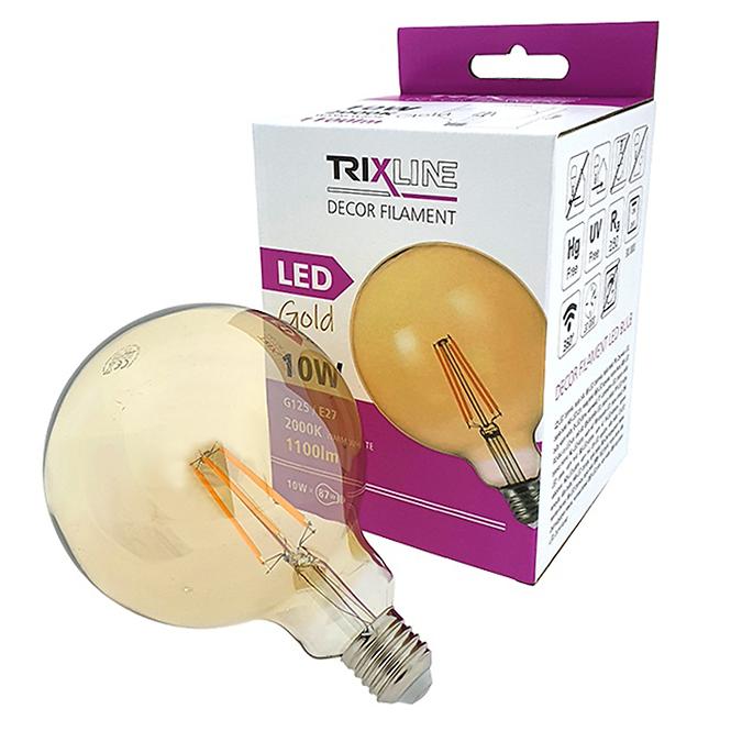 Žiarovka LED G125 10W E27 2000K Gold Decor Filament