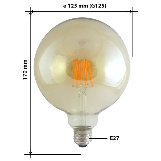 Žiarovka LED G125 10W E27 2000K Gold Decor Filament,3