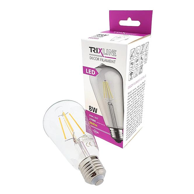 Žiarovka LED ST64 8W E27 2700K Decor Filament