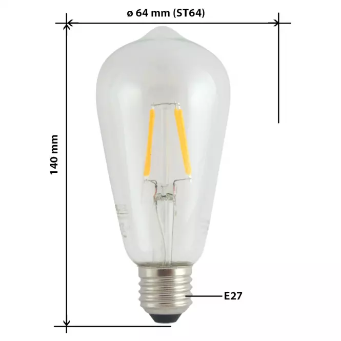 Žiarovka LED ST64 8W E27 2700K Decor Filament