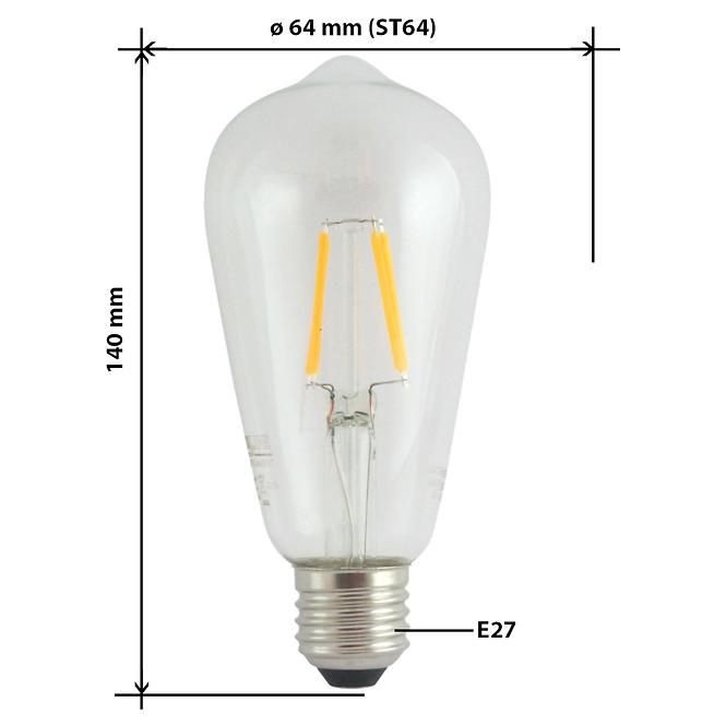 Žiarovka LED ST64 8W E27 2700K Decor Filament
