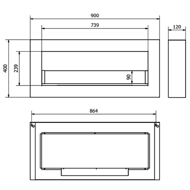 Biokrb 900x400 BOX  čierny štrukturálny zo sklom