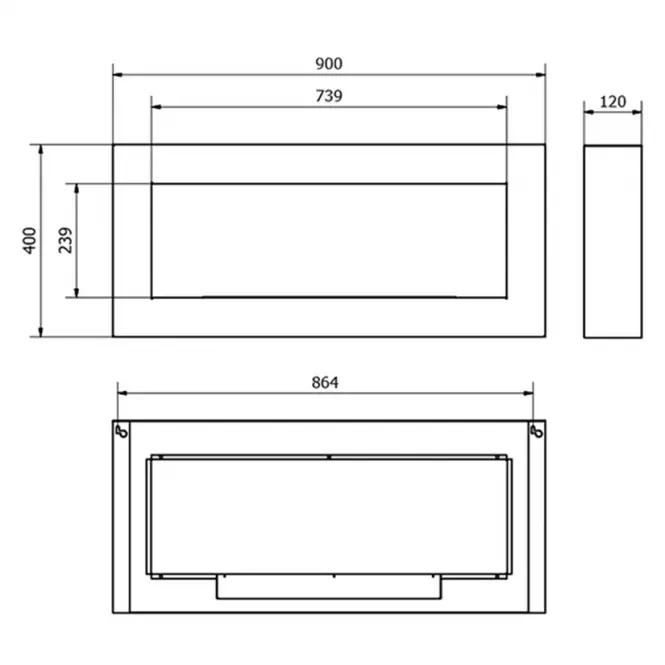 Biokrb 900X400 BOX biely zo sklom