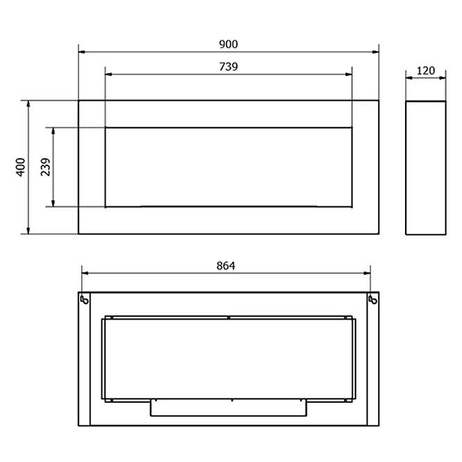 Biokrb 900X400 BOX biely zo sklom