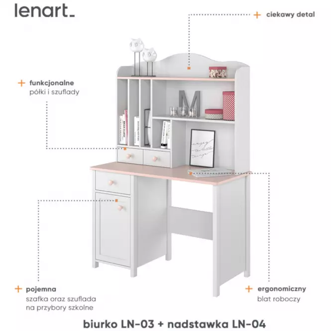 Nadstavec Luna LN-04 biely/ružové
