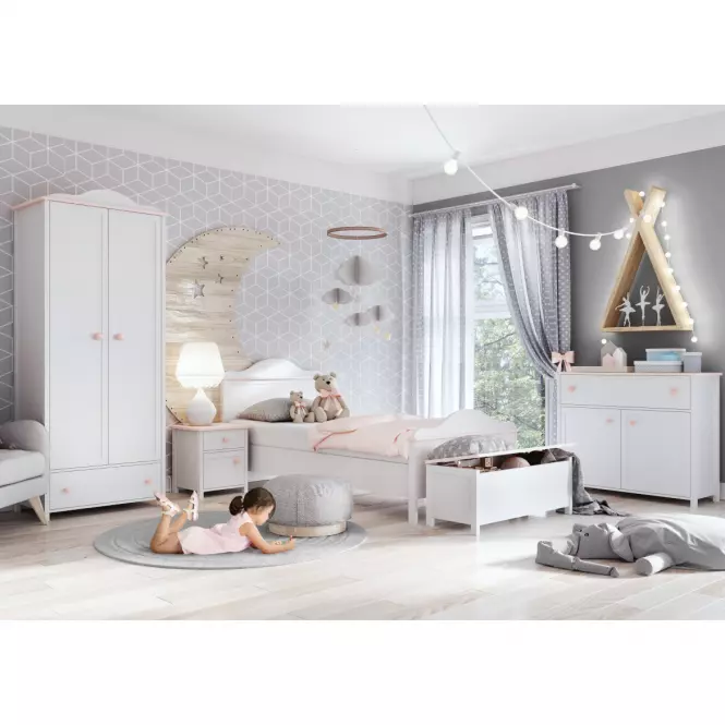 TV stolík 1S Luna LN-13 biely/ružové