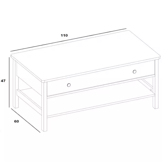 Konferenčný stolík 1S Luna LN-15 biely/ružové