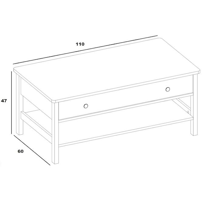 Konferenčný stolík 1S Luna LN-15 biely/ružové