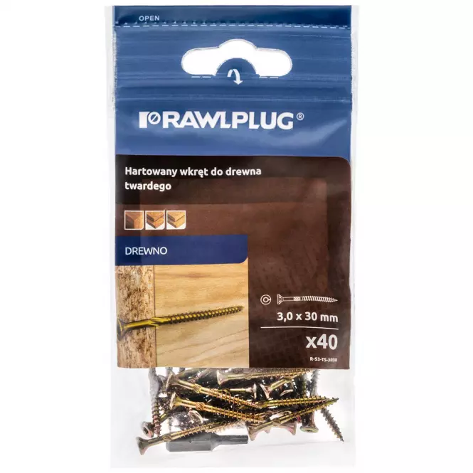 Rawlplug tvrdená skrutka do dreva 3x30 mm
