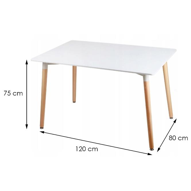 Stôl Bergen biely 120cm