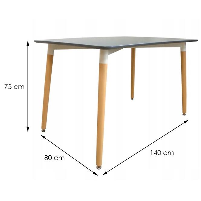 Stôl Bergen šedy 140cm