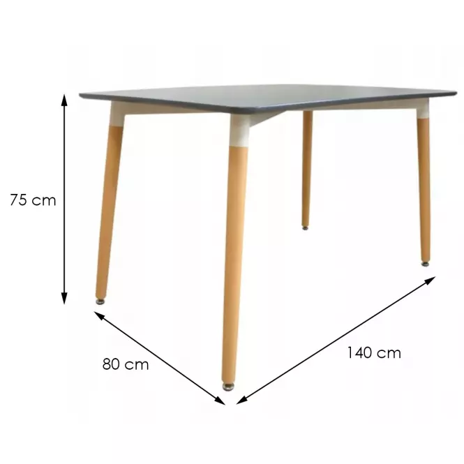 Stôl Bergen šedy 140cm,2