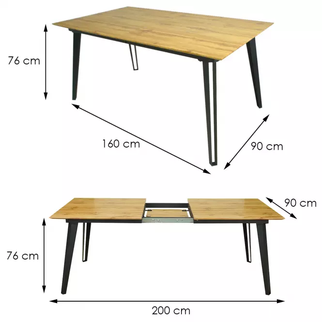 Rozkladací stôl Panama 160/200x90cm prírodný dub,2