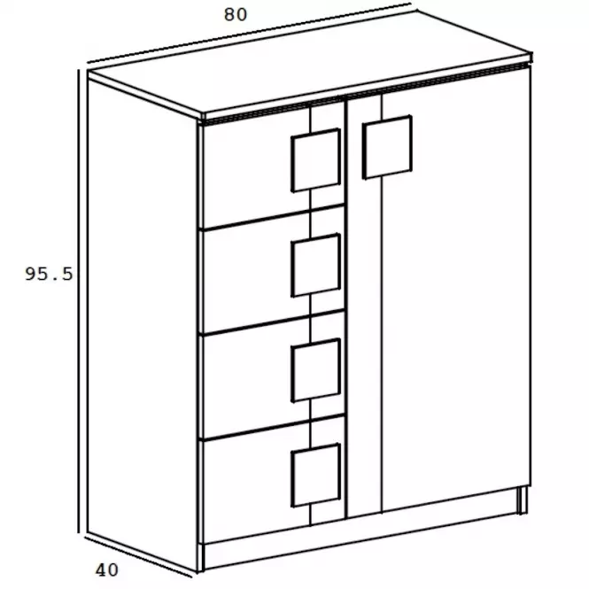 Komoda Gumi G3 Brilantná biela/Antracyt