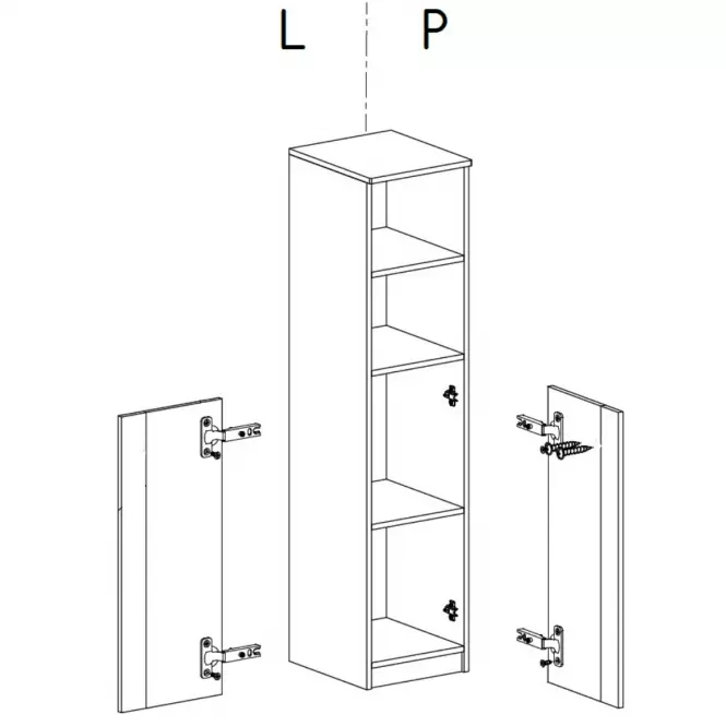 Regál 1D2P Gumi G10 Brilantná biela/Antracyt