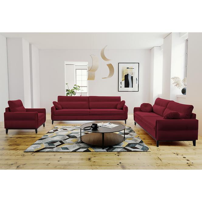 Sedacia súprava Bellano 3/2/1 Burgundy-Kromos 20 CZE DR.venge,4