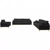 Sedacia súprava Bellano 3/2/1 Black-Kronos 7 CZ DR.natura