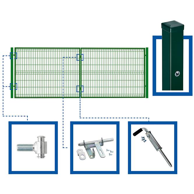 Zostava dvojkrídlová brána 4 x 1,5m WGBRA-T000295