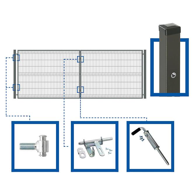 Sada dvojkrídlová brána 4 x 1,5m WGBRA-T000298