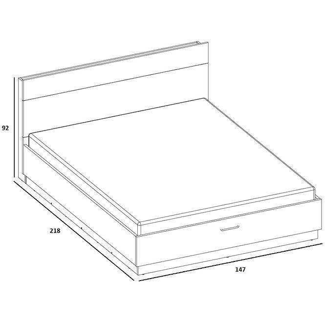 Posteľ  140 Dentro DT-02 biely/dub styrling