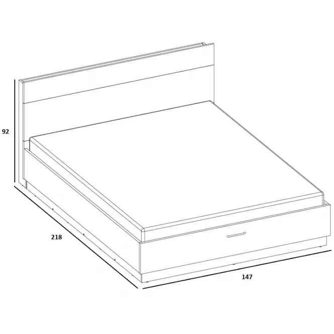Posteľ  140 Dentro DT-02 biely/dub styrling,3