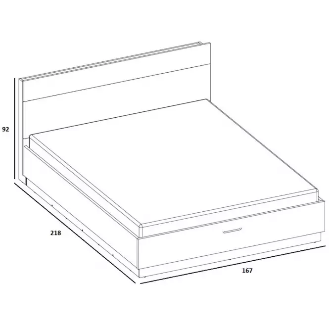 Posteľ  160 Dentro DT-02 biely/dub styrling