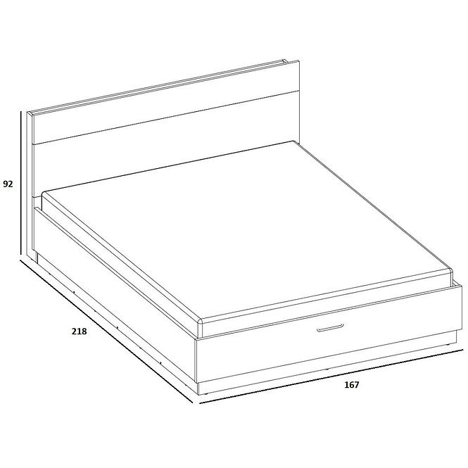 Posteľ  160 Dentro DT-02 biely/dub styrling