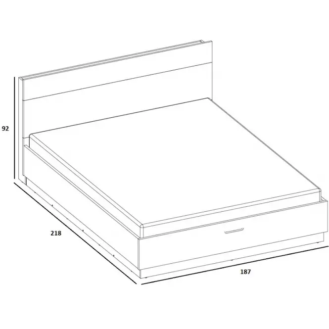 Posteľ  180 Dentro DT-02 biely/dub styrling