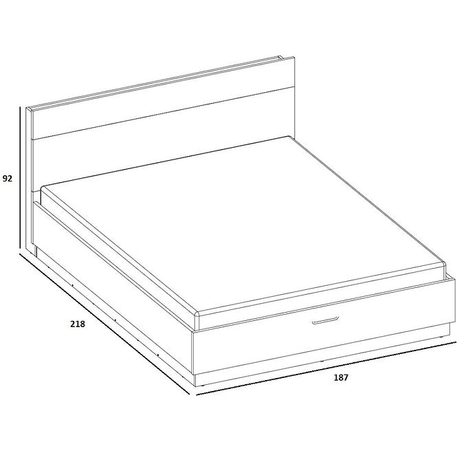 Posteľ  180 Dentro DT-02 biely/dub styrling